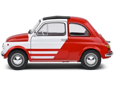Solido 1965 Fiat 500 L Red And White With Red Interior "robe Di Kappa" 1/18 Diecast Model Car By