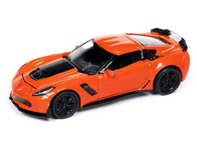 Autoworld 2019 Chevrolet Corvette Z06 Sebring Orange With Black Hood "sports Cars" Series 1/64 Diecast Model C