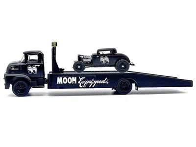 M2 1956 Ford Coe Ramp Truck Matt Black And 1932 Ford 3 Window Coupe Matt Black "mooneyes" Limited Editi