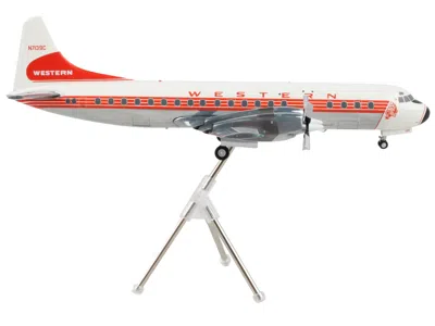 Geminijets Lockheed L-188 Electra Commercial Aircraft "western Airlines" White With Red Stripes "gemini 200" Se