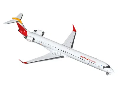 Geminijets Bombardier Crj1000 Commercial Aircraft "iberia Regional" (ec-mvz) White With Red Tail "gemini 200" S