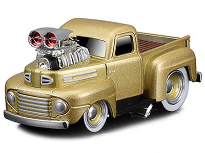 Muscle Machines 1949 Ford F1 Pickup Truck Gold Metallic 1/64 Diecast Model Car By