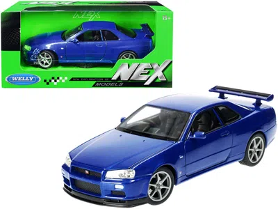 Welly 1-24 Scale Right Hand Drive Nex Models Nissan Skyline Gt-r Diecast Model Car Metallic Blue