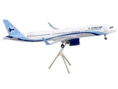 Geminijets Airbus A321neo Commercial Aircraft "interjet" White With Blue Stripes "gemini 200" Series 1/200 Diec