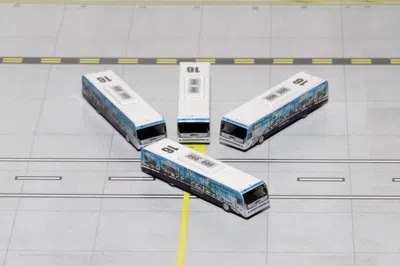 Geminijets Cobus 3000 Passenger Bus White And Blue With Graphics "us Airways Shuttle Bus - Greener Transit" 4 P