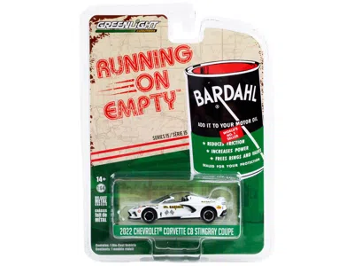 Greenlight 2022 Chevrolet Corvette C8 Stingray Convertible White With Blue Stripes And Interior "mr. Bardahl" "