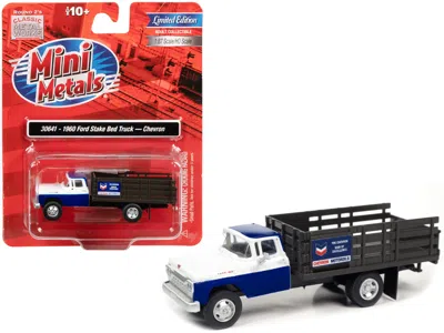 Classic Metal Works 1960 Ford Stake Bed Truck "chevron" Blue And White 1/87 (ho) Scale Model Car By