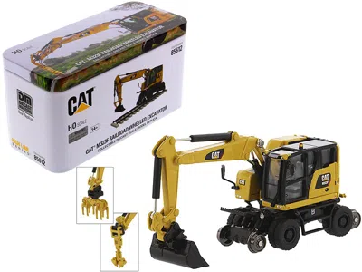 Diecast Masters Cat Caterpillar M323f Railroad Wheeled Excavator With 3 Accessories (safety Yellow Version) "high Li