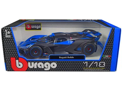 Bburago Bugatti Bolide Blue And Carbon Gray 1/18 Diecast Model Car By