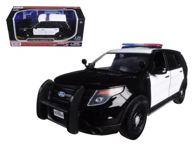 Motormax 2015 Ford Police Interceptor Utility Unmarked Black And White 1/24 Diecast Model Car By
