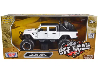 Motormax 2021 Jeep Gladiator Rubicon Off-road Pickup Truck White With Black Top "off Road" Series 1/27 Diecas