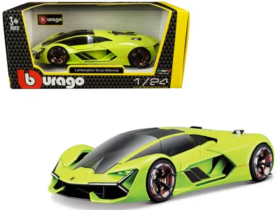 Bburago Lamborghini Terzo Millennio Lime Green With Black Top And Carbon Accents 1/24 Diecast Model Car By B