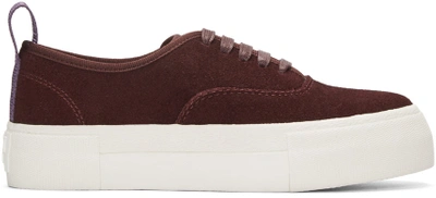 Eytys Woman Mother Suede Platform Sneakers Burgundy In Maroon