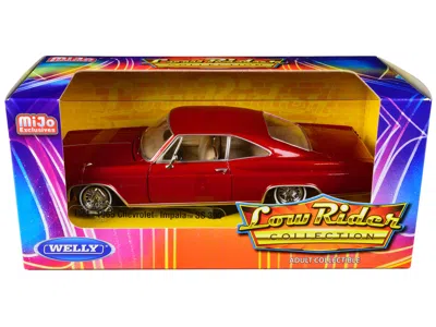 Welly 1965 Chevrolet Impala Ss 396 Lowrider Red Metallic Low Rider Collection 1-24 Scale Diecast Model Car