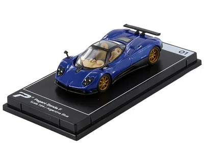 Postercars Pagani Zonda F Argentina Blue Metallic "hypercar League Collection" 1/64 Diecast Model Car By Poster