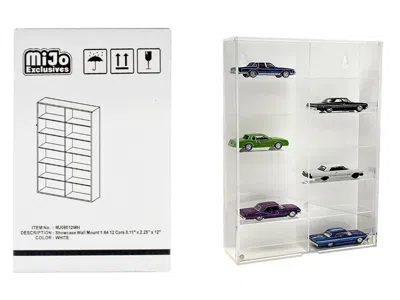 Other Showcase 12 Car Display Case Wall Mount With White Back Panel "mijo Exclusives" For 1/64 Scale Model