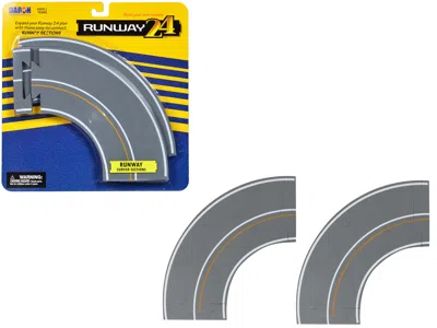 Runway24 Runway Curved Sections 2 Piece Set For Diecast Models By