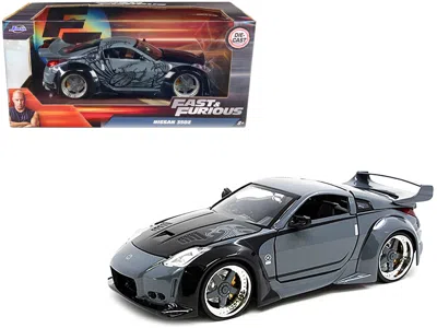 JADA D. K.'S NISSAN 350Z GRAY AND BLACK WITH GRAPHICS "FAST & FURIOUS" MOVIE 1/24 DIECAST MODEL CAR BY JA 
