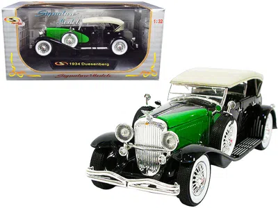 Signature Models 1934 Duesenberg Black And Green 1/32 Diecast Model Car By