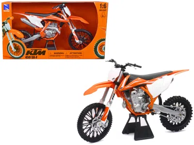 New Ray 2018 Ktm 450 Sx-f Dirt Bike Motorcycle Orange And White 1/6 Diecast Model By