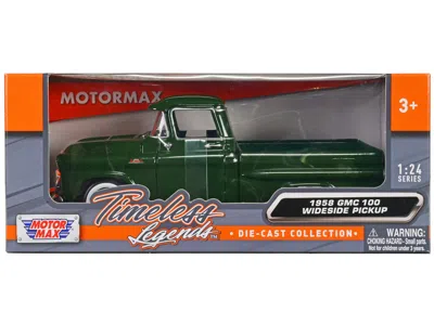 Motormax 1958 Gmc 100 Wideside Pickup Truck Timeless Legends Series 1-24 Scale Diecast Model Car Green
