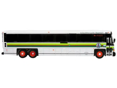 Iconic Replicas Mci D4500ct Commuter Coach Bus "golden Gate Transit San Francisco" White With Green Stripes "the Bus
