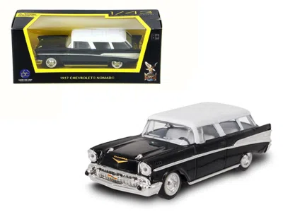 Road Signature 1957 Chevrolet Nomad Black With White Top 1/43 Diecast Model Car By