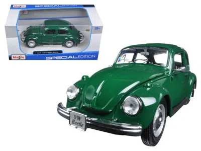 Maisto 1973 Volkswagen Beetle Green 1/24 Diecast Model Car By