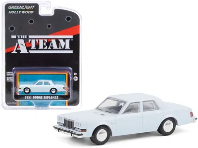 Greenlight 1981 Dodge Diplomat Light Blue "the A-team" (1983-1987) Tv Series "hollywood Special Edition" 1/64 D