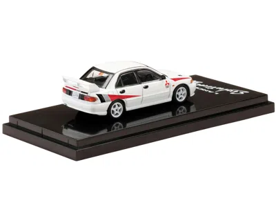 Hobby Japan Mitsubishi Lancer Rs Evolution Iii Rhd (right Hand Drive) Scortia White With Red Rally Stripes 1/64