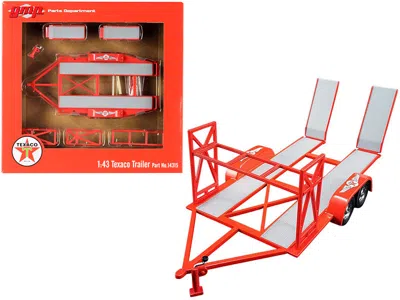 Gmp Tandem Car Trailer With Tire Rack Orange "texaco" For 1/43 Scale Model Cars By