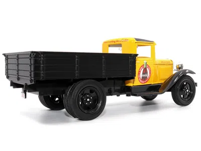 Motorcity Classics 1931 Ford Model Aa Pickup Truck Yellow And Black "drink It Ice Cold For Sparkling Refreshment - Coca