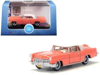 Oxford Diecast 1956 Lincoln Continental Mark Ii Island Coral With Starmist White Top 1/87 (ho) Scale Diecast Model