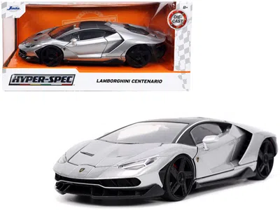 Jada Lamborghini Centenario Gray Metallic With Black Top "hyper-spec" Series 1/24 Diecast Model Car By Ja