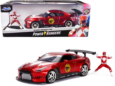 Jada 2009 Nissan Gt-r (r35) Candy Red And Red Ranger Diecast Figurine "power Rangers" 1/24 Diecast Model