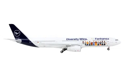 Geminijets Airbus A330-300 Commercial Aircraft "lufthansa - Fanhansa Diversity Wins" White With Blue Tail 1/400