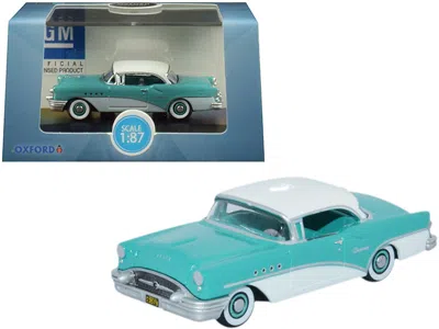 Oxford Diecast 1955 Buick Century Turquoise And Polo White 1/87 (ho) Scale Diecast Model Car By