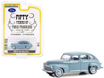 Greenlight 1946 Ford Super Deluxe Fordor Light Blue "fifty Years Of Ford Progress - Golden Jubilee" "anniversar