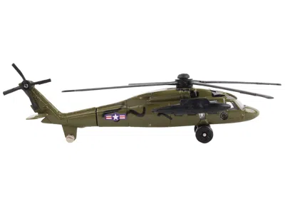 Runway24 Sikorsky Uh-60 Black Hawk Helicopter Olive Drab "united States Army" With Runway Section Diecast Mod