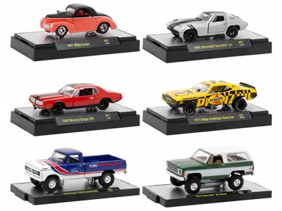 M2 Auto-thentics 6 Piece Set Release 87 In Display Cases Limited Edition 1/64 Diecast Model Cars By