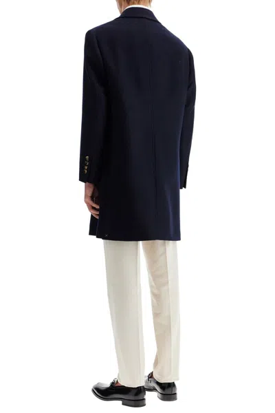 Brunello Cucinelli Wool Beaver Coat In Eight Men In Blue