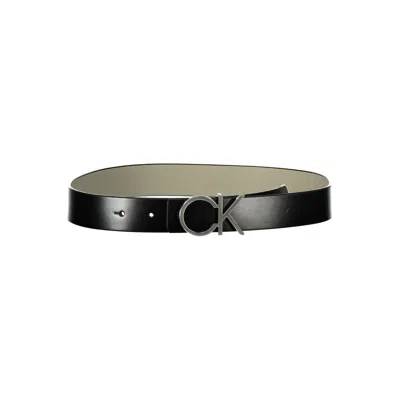 Calvin Klein Reversible Black And White Leather Belt In Black