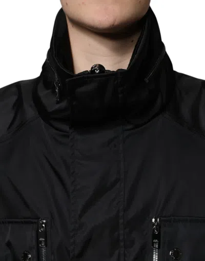 Dolce & Gabbana Black Nylon Winter Men Parka Coat Jacket In Black