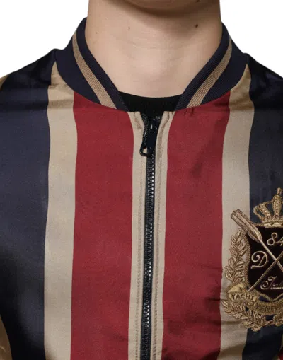 Pre-owned Dolce & Gabbana Multicolor #dgmillennials Full Zip Men Bomber Men's Jacket ()