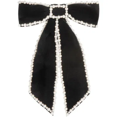 Jennifer Behr Lennox Bow Barrette In Black