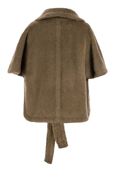 Max Mara Maxmara Women Amato - Teddy Fabric Hood With Belt In Brown