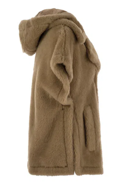 Max Mara Lanoso4 Teddy Fabric Vest Cape In Brown