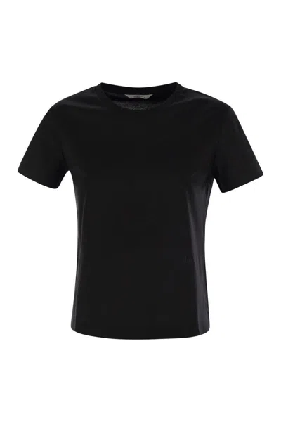 Max Mara Adelio Black Viscose Blend T-shirt In Black