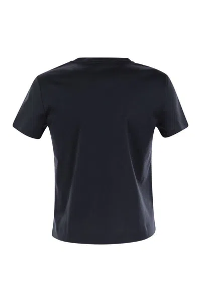Max Mara Nerina Black Cotton Short-sleeve T-shirt In Blue