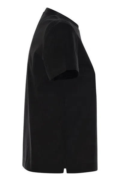 Max Mara Adelio Black Viscose Blend T-shirt In Black